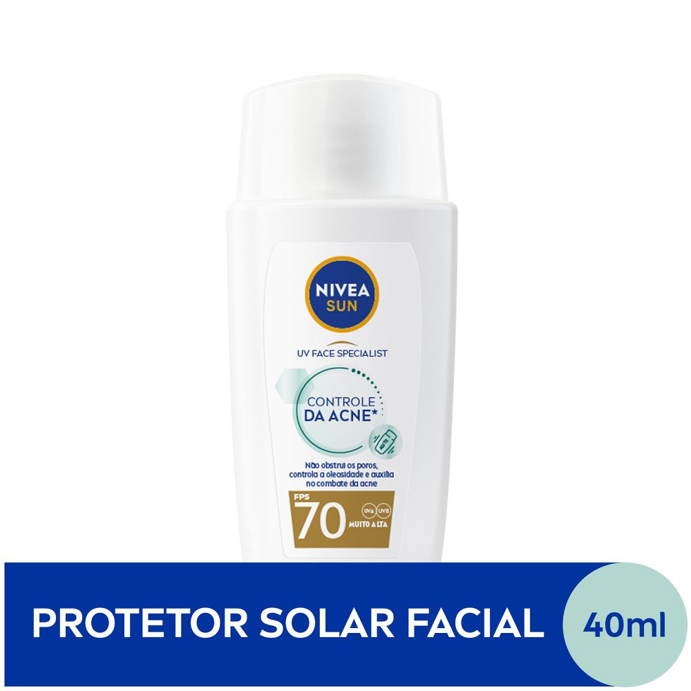 Protetor Solar Facial Nivea Sun UV Face FPS70 Controle da Acne 40ml — Nivea | Farmácia Resyla