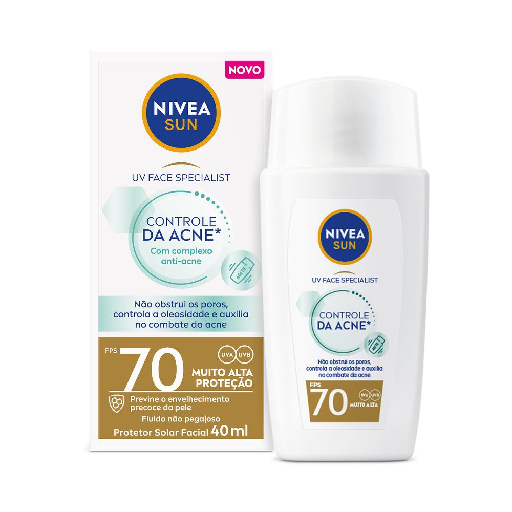 Protetor Solar Facial Nivea Sun UV Face FPS70 Controle da Acne 40ml — imagem 2 | Farmácia Resyla