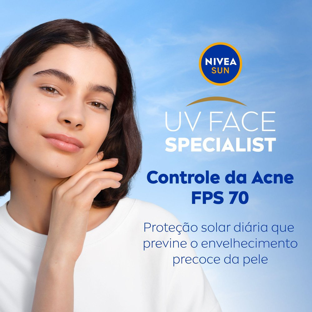 Protetor Solar Facial Nivea Sun UV Face FPS70 Controle da Acne 40ml — imagem 3 | Farmácia Resyla