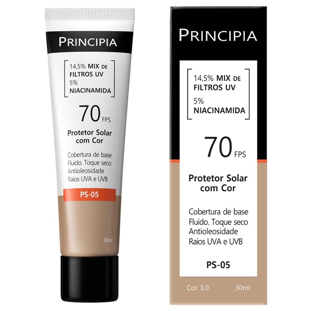 Protetor Solar Facial Principia Ps-05 Cor 3.0 Fps70 30ml — Principia | Farmácia Resyla