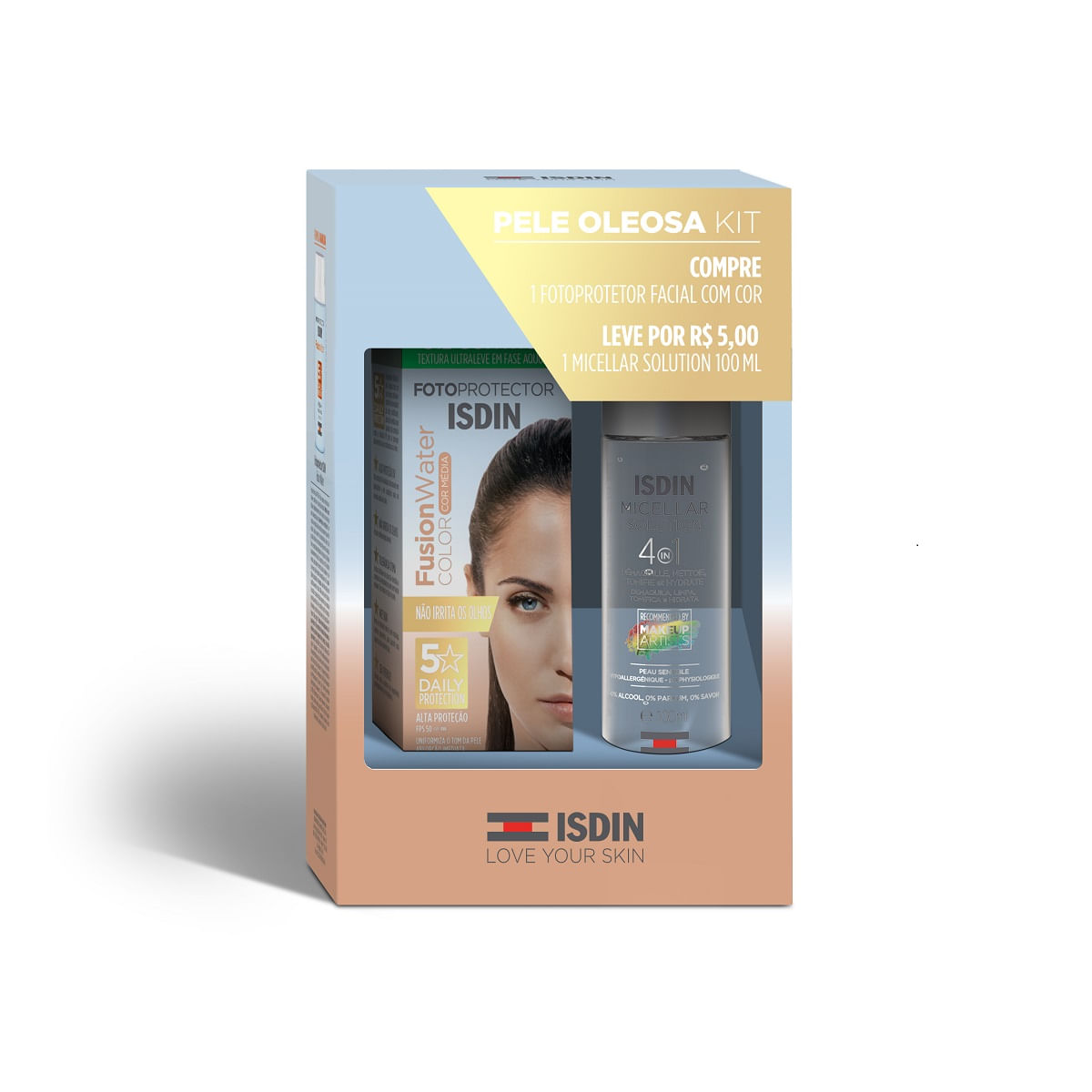 Protetor Solar Facil Isdin Fusion Water Color Fps50 Cor Média 50ml Leve Por R$5,00 Isdin Micellar Solution 4em1100ml — Isdin | Farmácia Resyla