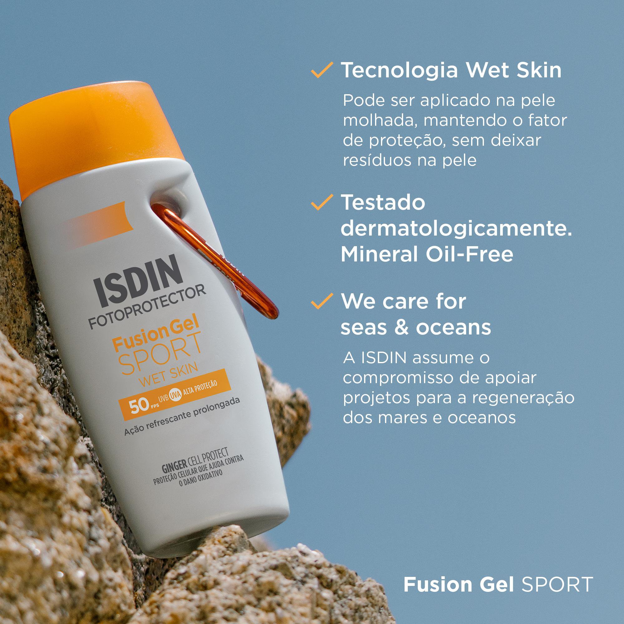 Protetor Solar ISDIN Fusion Gel Sport FPS50 Wet Skin 100ml — imagem 3 | Farmácia Resyla