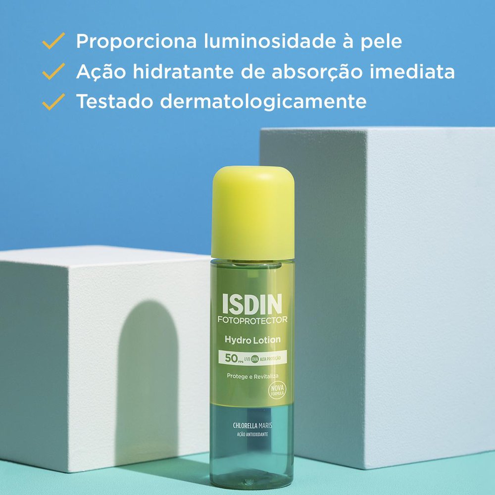 Protetor Solar ISDIN Hydrolotion FPS50+ Bifásico 200ml — imagem 4 | Farmácia Resyla