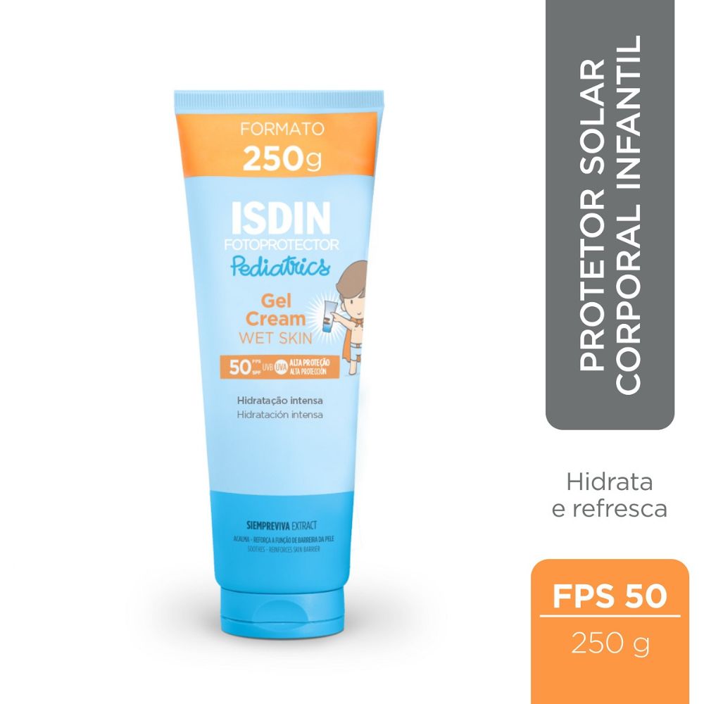 Protetor Solar ISDIN Pediatrics Gel Cream FPS50 Wet Skin 250g — imagem 2 | Farmácia Resyla