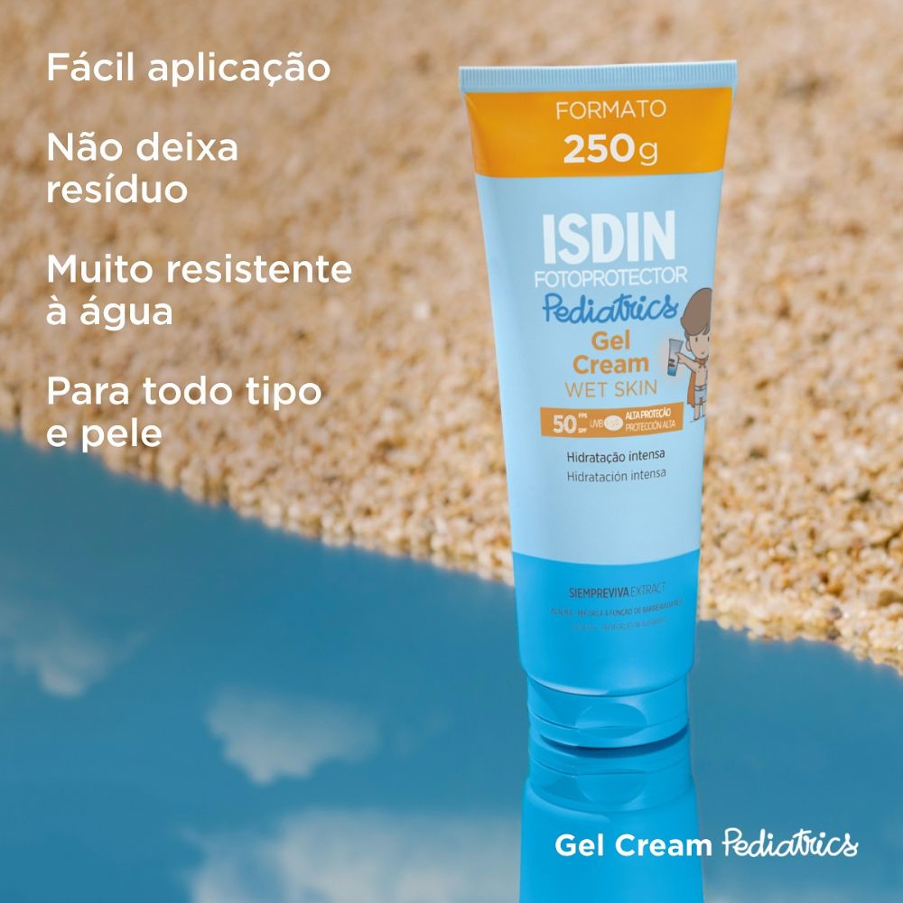 Protetor Solar ISDIN Pediatrics Gel Cream FPS50 Wet Skin 250g — imagem 3 | Farmácia Resyla