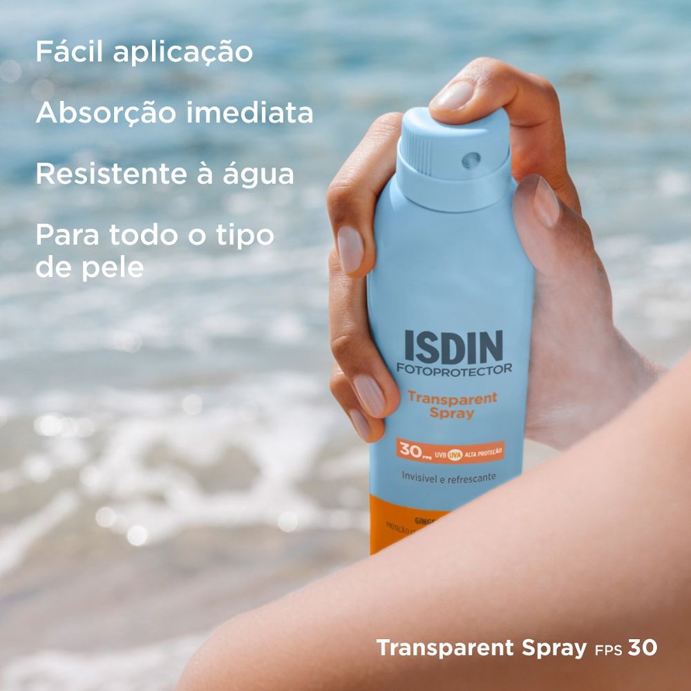 Protetor Solar ISDIN Transparent Spray FPS30 Wet Skin Aerossol 250ml — imagem 3 | Farmácia Resyla