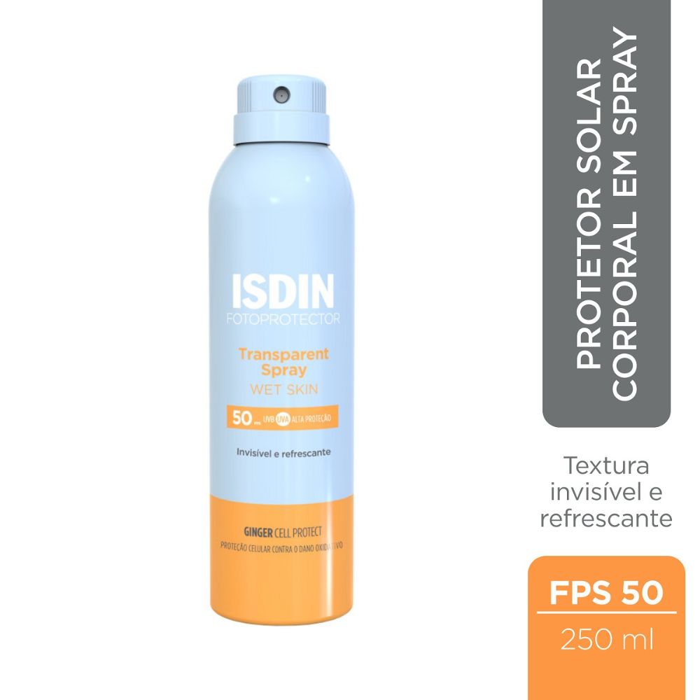 Protetor Solar ISDIN Transparent Spray FPS50 Wet Skin Aerossol 250ml — imagem 2 | Farmácia Resyla
