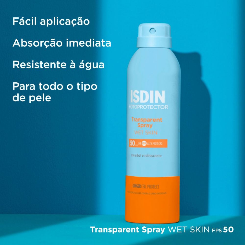Protetor Solar ISDIN Transparent Spray FPS50 Wet Skin Aerossol 250ml — imagem 3 | Farmácia Resyla