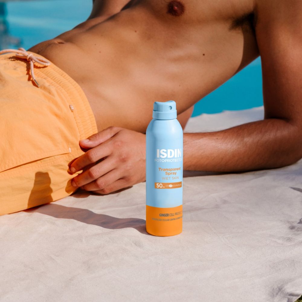 Protetor Solar ISDIN Transparent Spray FPS50 Wet Skin Aerossol 250ml — imagem 4 | Farmácia Resyla