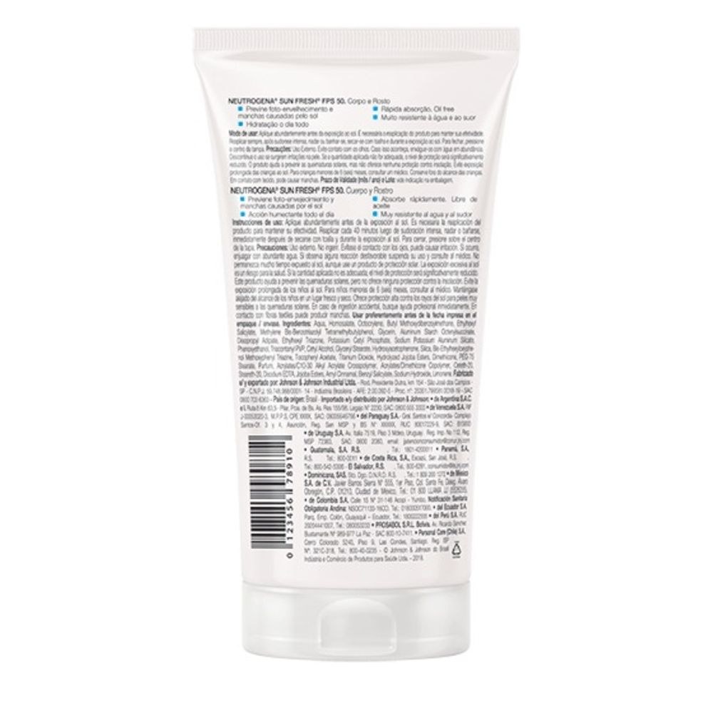 Protetor Solar Neutrogena Sun Fresh FPS50 120ml — imagem 3 | Farmácia Resyla