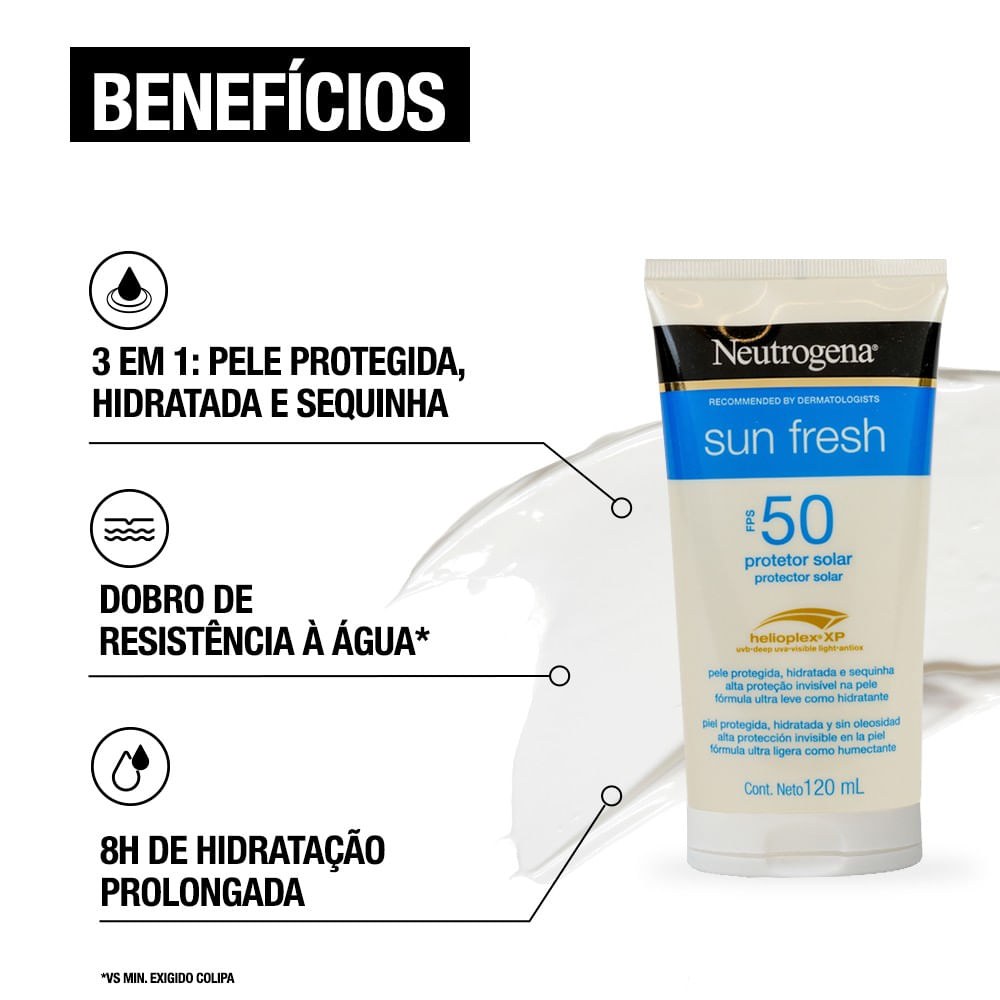 Protetor Solar Neutrogena Sun Fresh FPS50 120ml — imagem 4 | Farmácia Resyla