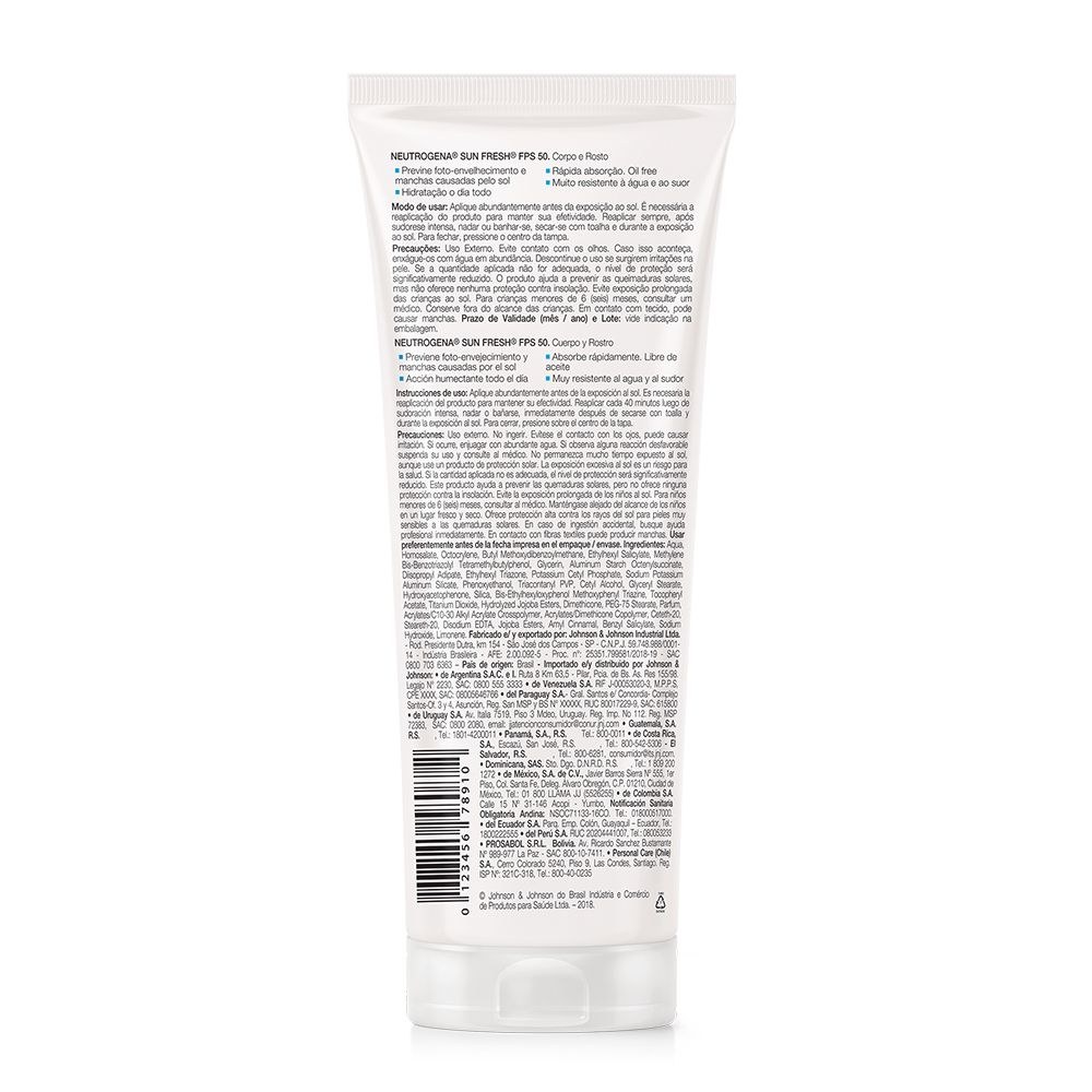 Protetor Solar Neutrogena Sun Fresh FPS50 200ml — imagem 3 | Farmácia Resyla
