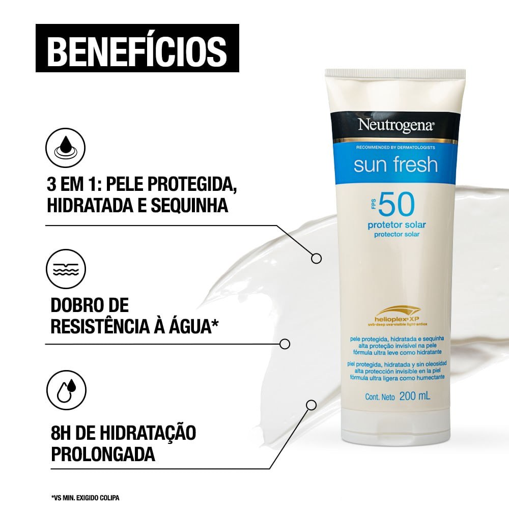 Protetor Solar Neutrogena Sun Fresh FPS50 200ml — imagem 4 | Farmácia Resyla