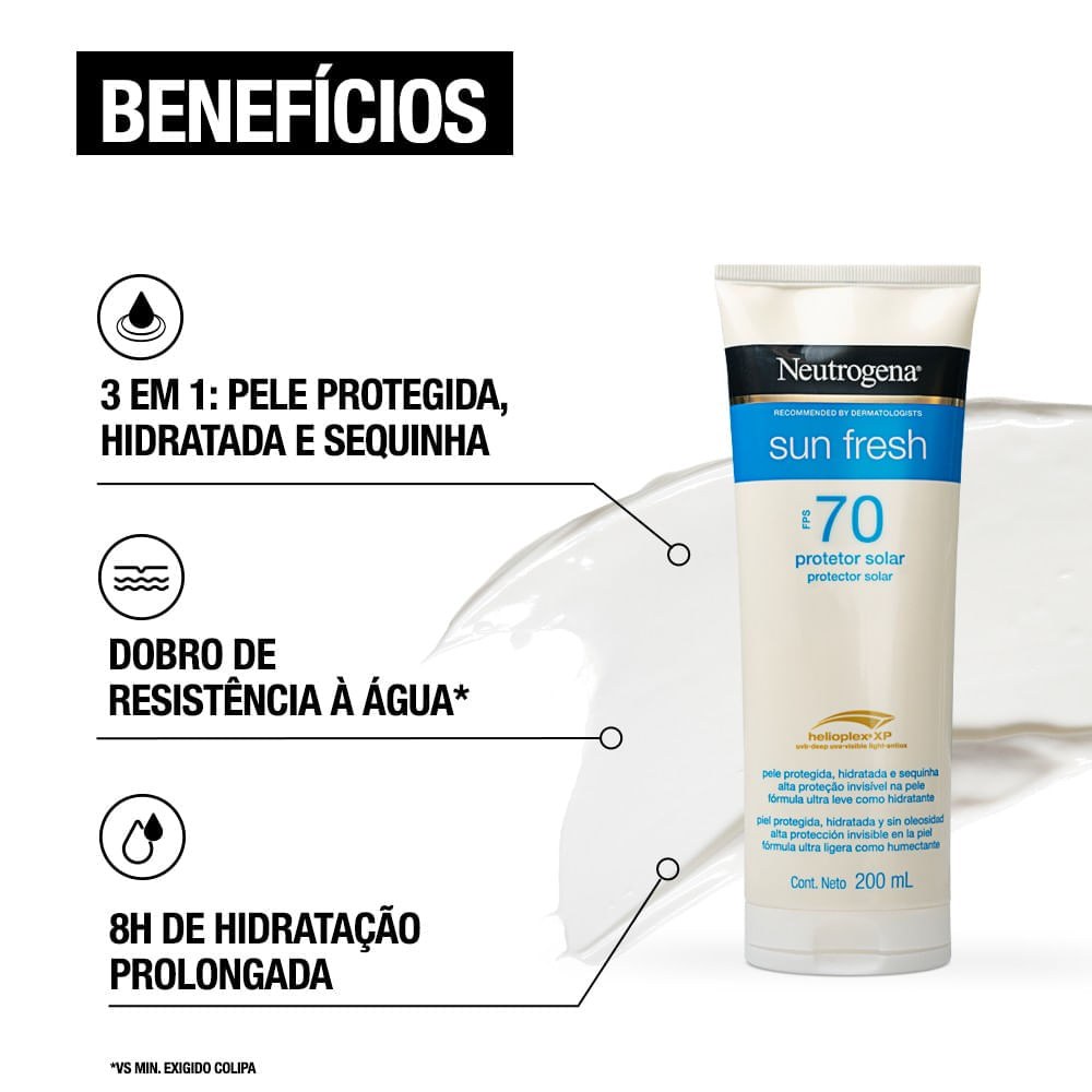 Protetor Solar Neutrogena Sun Fresh FPS70 200ml — imagem 2 | Farmácia Resyla