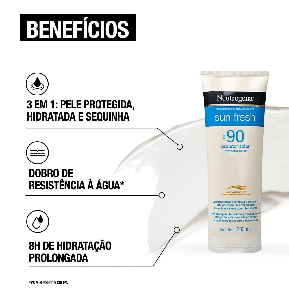 Protetor Solar Neutrogena Sun Fresh FPS90 200ml — imagem 3 | Farmácia Resyla