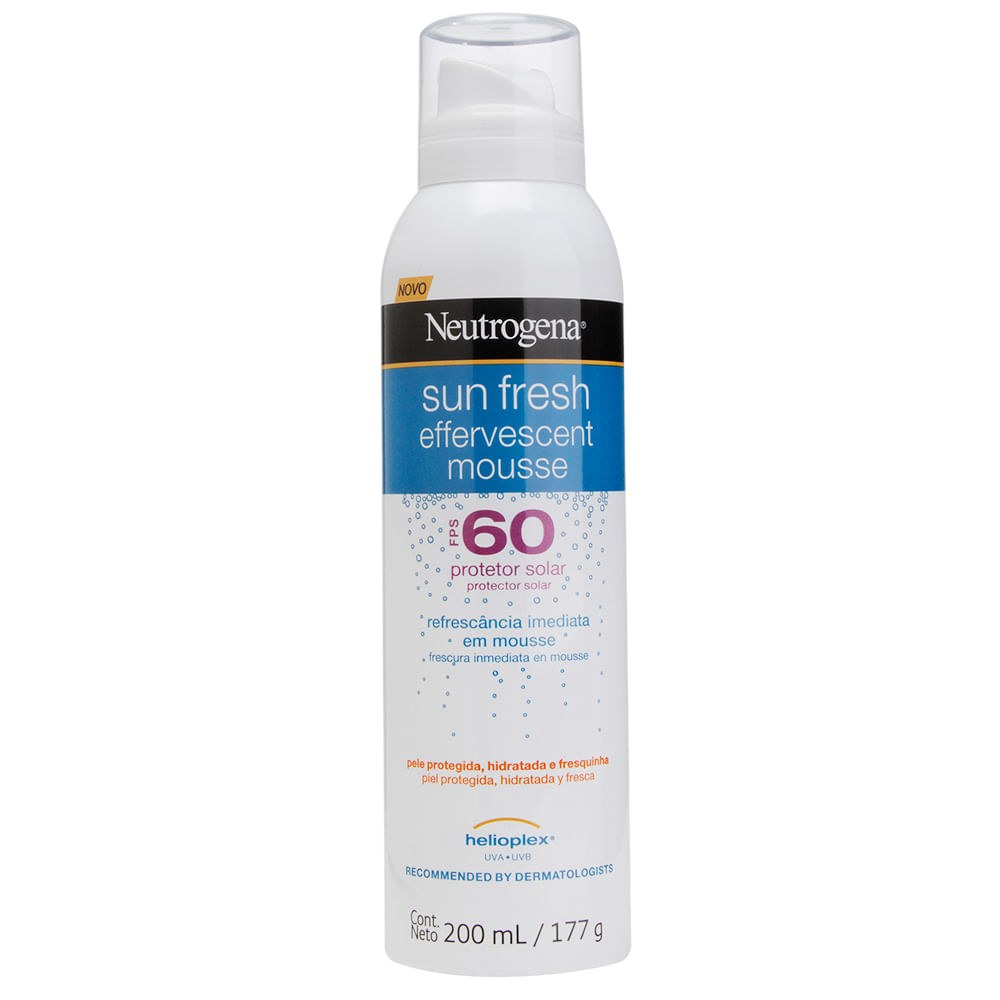 Protetor Solar Neutrogena Sun Fresh Mousse Efervescente Fps 60 200ml — Neutrogena | Farmácia Resyla