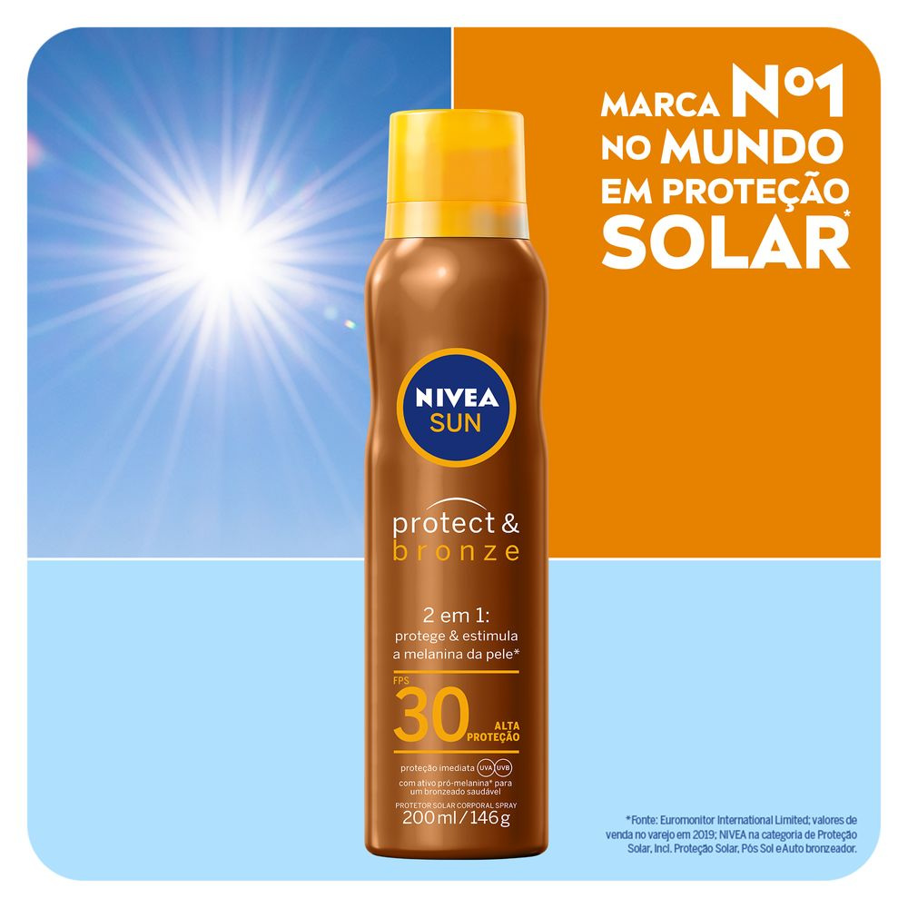 Protetor  Solar Nivea Protect & Bronze Fps30 Aerosol 200ml — imagem 3 | Farmácia Resyla