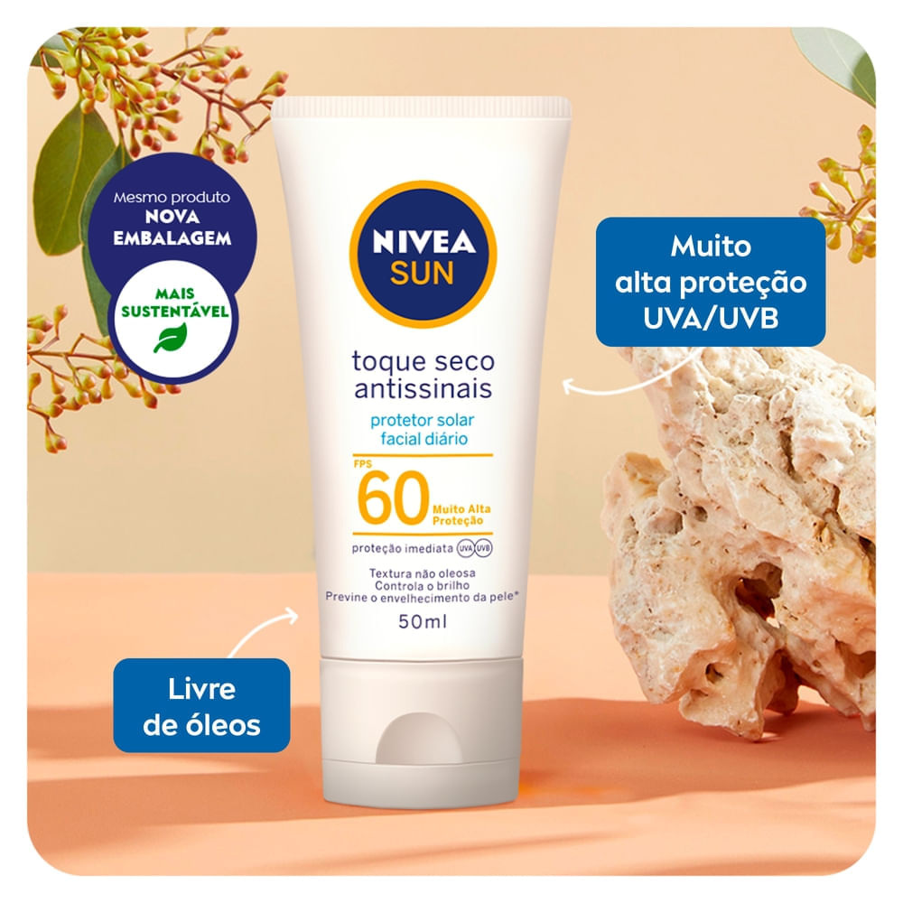 Protetor Solar Nivea Sun Facial Toque Seco  Fps60 50ml — imagem 4 | Farmácia Resyla