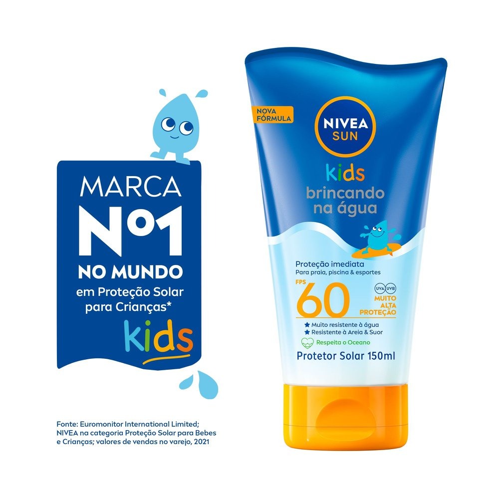 Protetor Solar Nivea Sun Kids Brincando na Água FPS60 150ml — imagem 2 | Farmácia Resyla