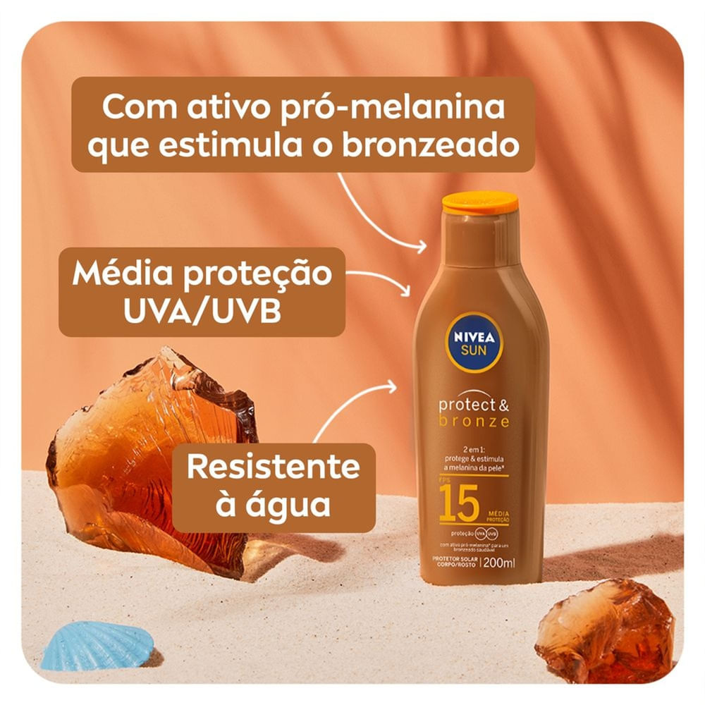 Protetor Solar Nivea Sun Protect & Bronze FPS15 200ml — imagem 4 | Farmácia Resyla