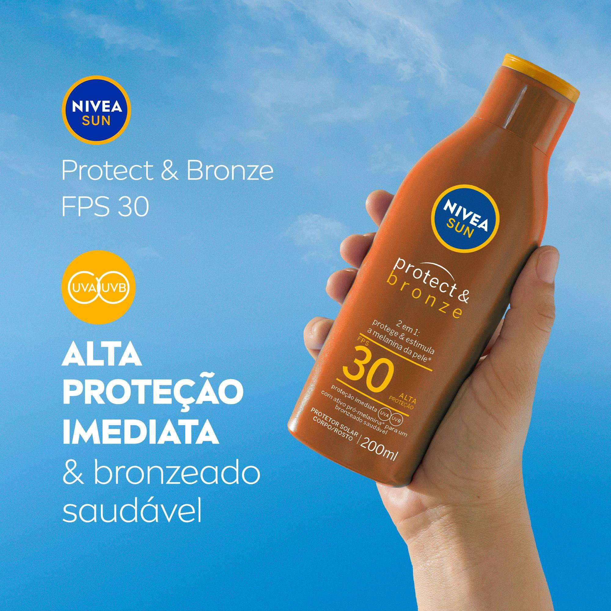 Protetor Solar Nivea Sun Protect & Bronze FPS30 200ml — imagem 3 | Farmácia Resyla