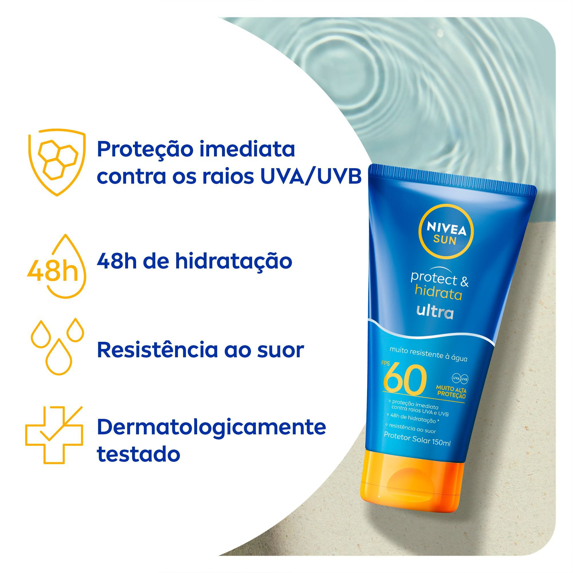 Protetor Solar Nivea Sun Protect & Hidrata Ultra FPS60 150ml — imagem 3 | Farmácia Resyla