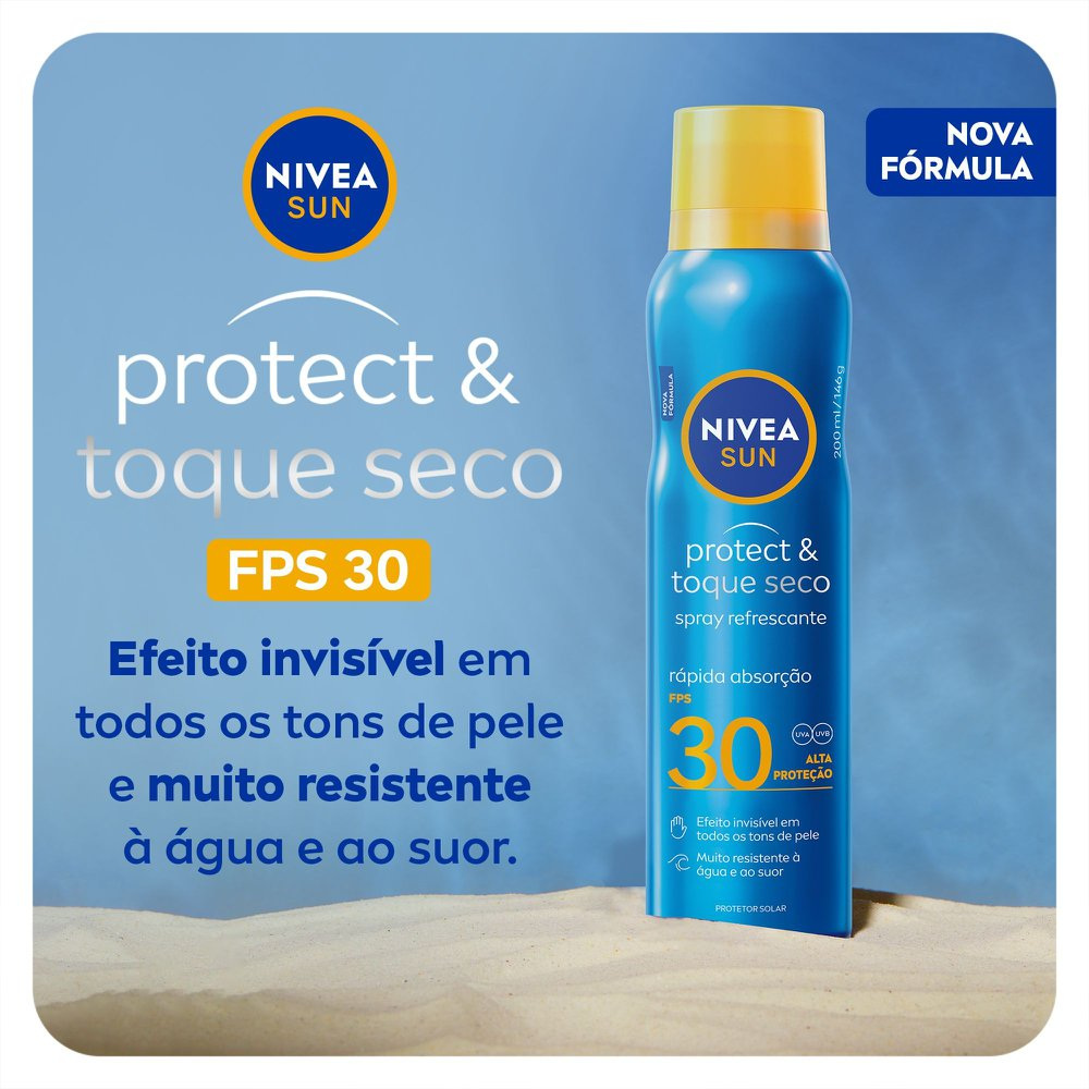 Protetor Solar Nivea Sun Protect & Toque Seco FPS30 Spray 200ml — imagem 2 | Farmácia Resyla