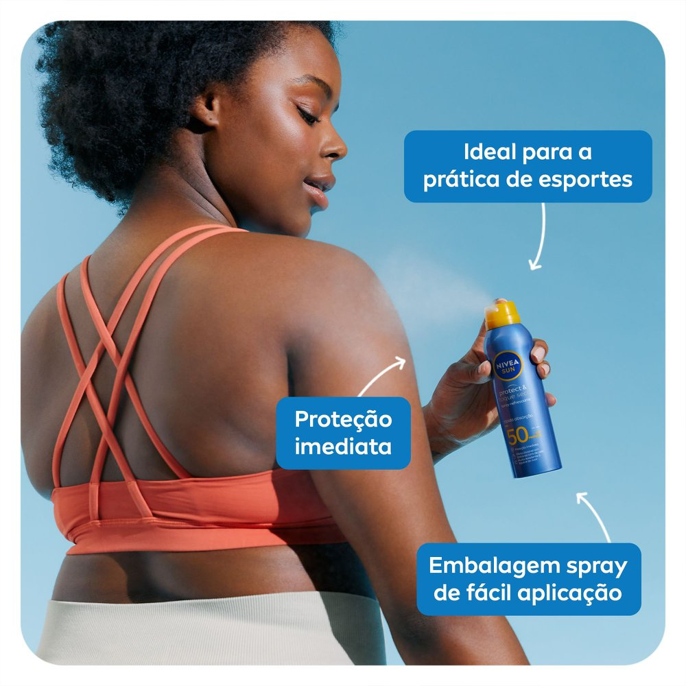 Protetor Solar Nivea Sun Protect & Toque Seco FPS50 Spray 200ml — imagem 4 | Farmácia Resyla