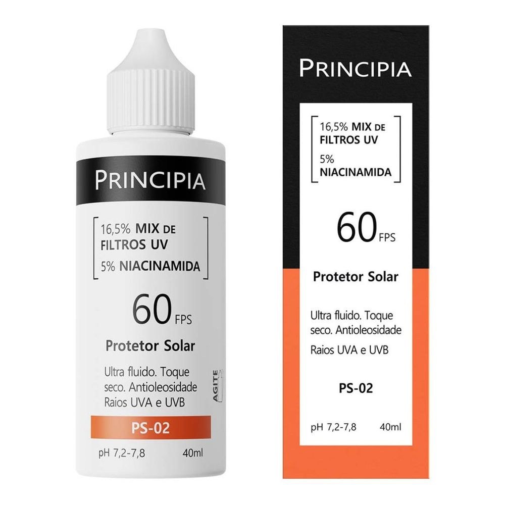 Protetor Solar Principia Mix De Filtros + Niacinamida Ps-02 Fps60 40ml — Principia | Farmácia Resyla