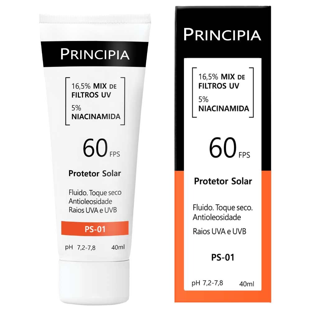Protetor Solar Principia PS-01 FPS60 Mix de Filtros + Niacinamida 40ml — Principia | Farmácia Resyla