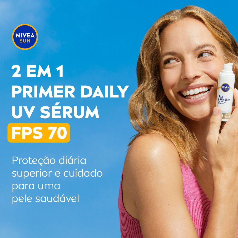 Protetor Solar Sérum Primer Daily Uv 2 Em 1 Sem Perfume Fps 70 Nivea Sun 30ml — imagem 2 | Farmácia Resyla