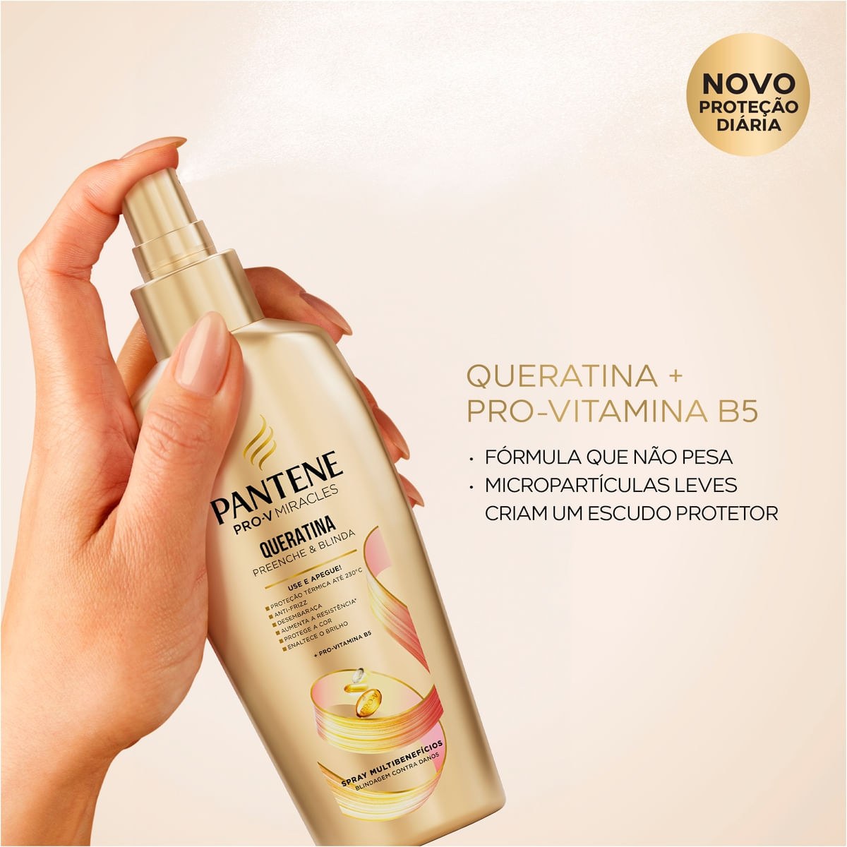 Protetor Térmico Pantene Pro-V Miracles Queratina Preenche & Blinda Spray 160ml — imagem 3 | Farmácia Resyla
