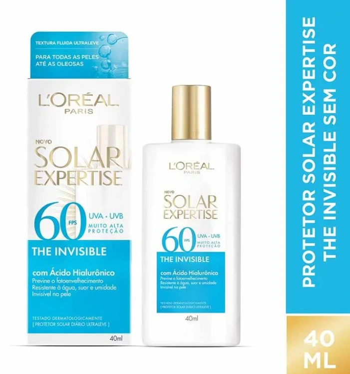 Protetor Solar Facial L’oréal Paris Fps 60 Solar Expertise The Invisible 40ml — imagem 6 | Farmácia Resyla