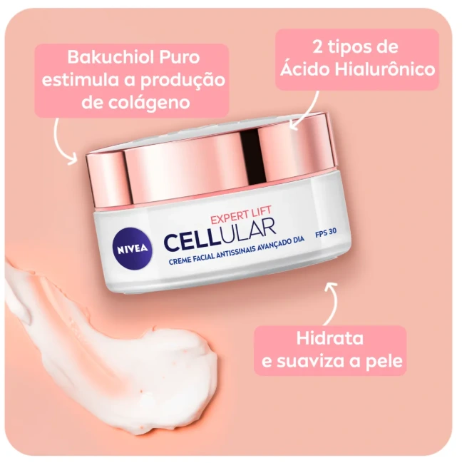 Creme Facial Antissinais Nivea Cellular Expert Lift Avançado Dia FPS30 50ml — imagem 3 | Farmácia Resyla