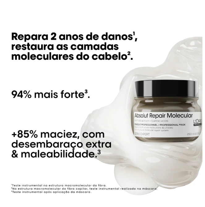 Máscara Capilar L’Oréal Professionnel Absolut Repair Molecular 250ml — imagem 4 | Farmácia Resyla