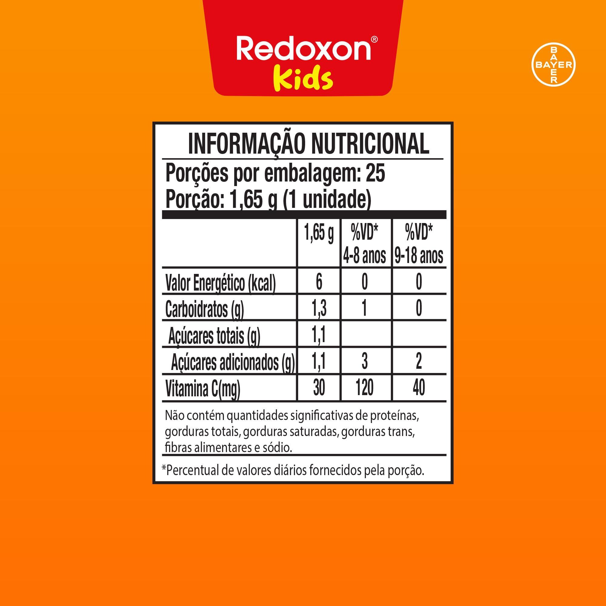 Redoxon Kids Vitamina Infantil Sabor Laranja 25 Gomas — imagem 4 | Farmácia Resyla