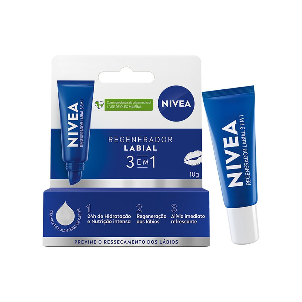 Regenerador Labial Nivea 3 em 1 10g — Nivea | Farmácia Resyla