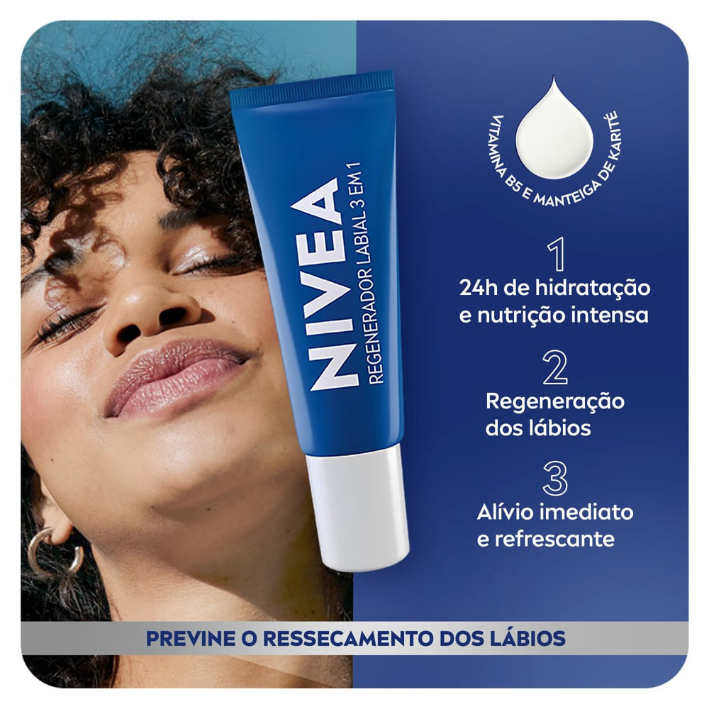 Regenerador Labial Nivea 3 em 1 10g — imagem 3 | Farmácia Resyla