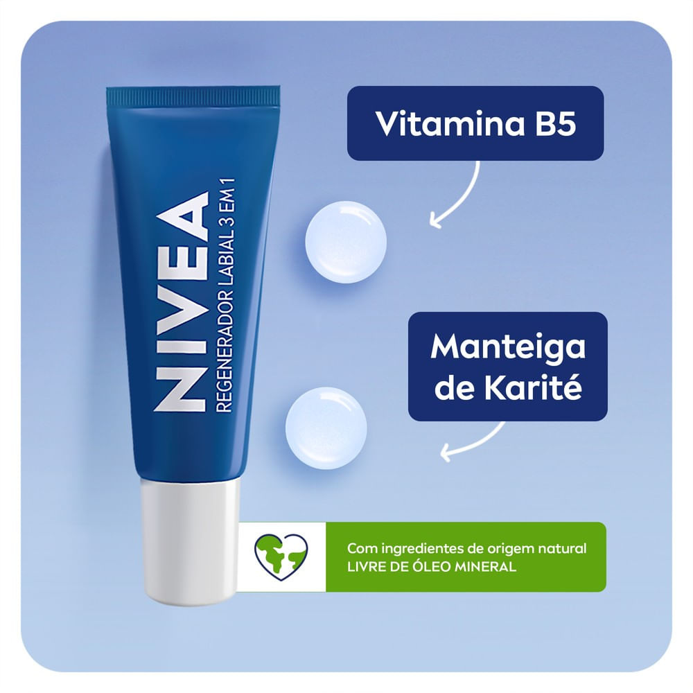 Regenerador Labial Nivea 3 em 1 10g — imagem 4 | Farmácia Resyla