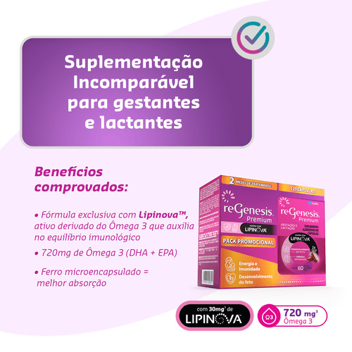 Regenesis Premium Lipinova 120 Cápsulas Moles — imagem 3 | Farmácia Resyla