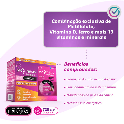 Regenesis Premium Lipinova 120 Cápsulas Moles — imagem 4 | Farmácia Resyla