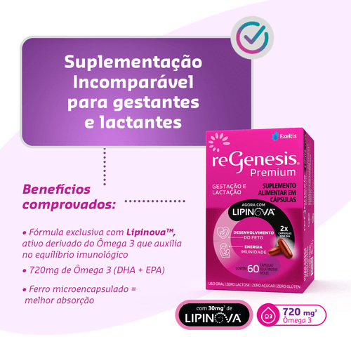 Regenesis Premium Vitamina para Gestante 60 Cápsulas Moles — imagem 3 | Farmácia Resyla