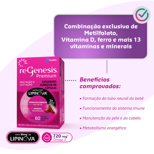 Regenesis Premium Vitamina para Gestante 60 Cápsulas Moles — imagem 4 | Farmácia Resyla