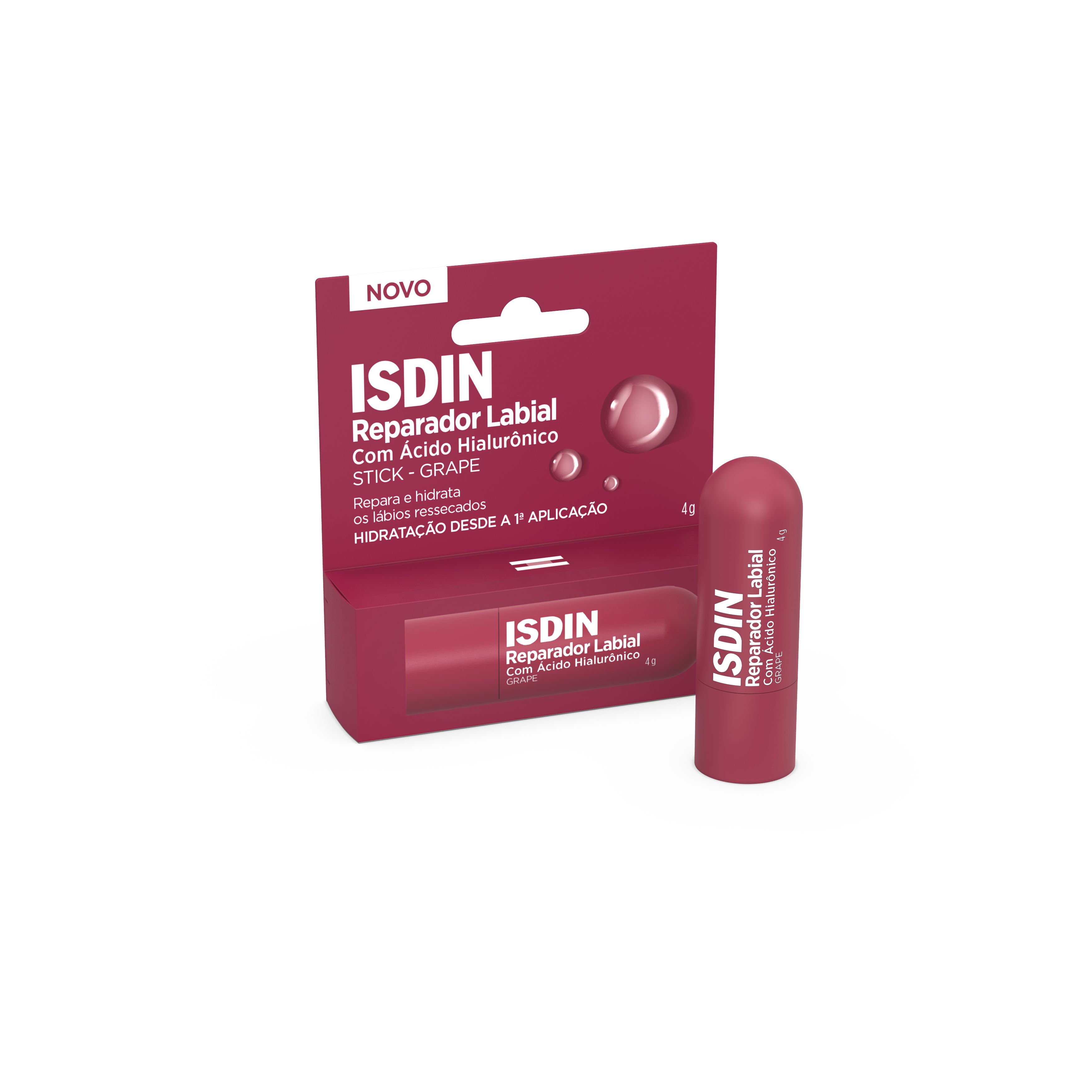 Reparador Labial Stick Grape Isdin Ácido Hialurônico 4g — Isdin | Farmácia Resyla