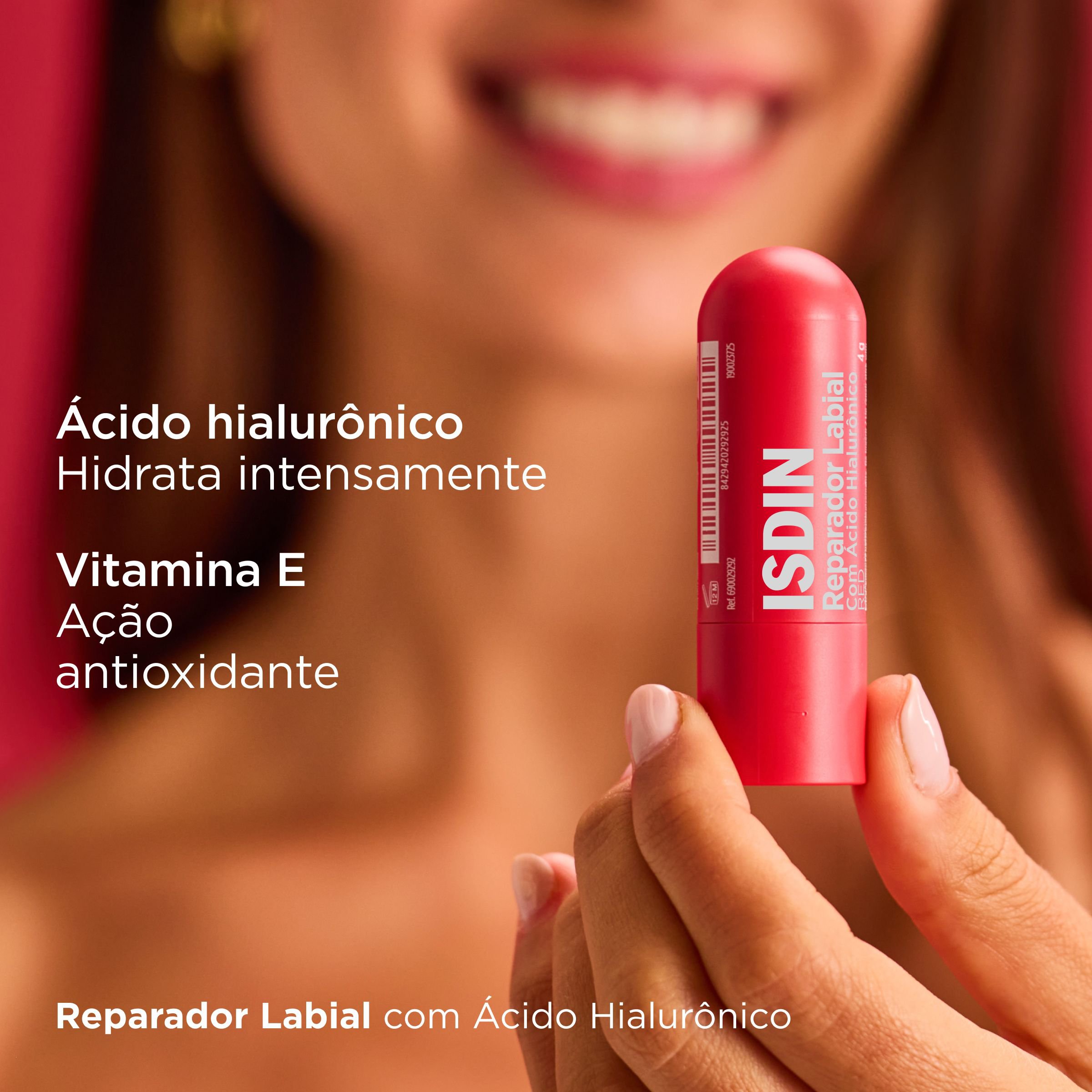 Reparador Labial Stick Red Isdin Ácido Hialurônico 4g — imagem 2 | Farmácia Resyla