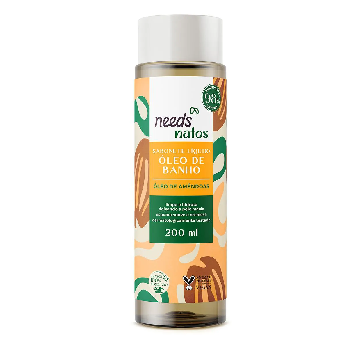 Sabonete Líquido Óleo de Banho Needs Natos Amêndoas 200ml — Needs | Farmácia Resyla