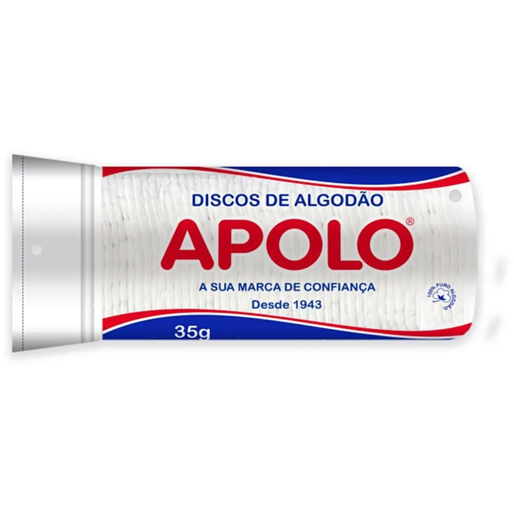 Discos de Algodão Apolo 35g Embalagem Abre Fecha - Unidade — Apolo | Farmácia Resyla