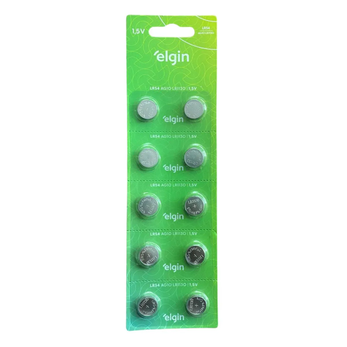 10 Baterias Pilhas Alcalina Lr54 1,5v Blister Cartela Elgin — Elgin | Farmácia Resyla