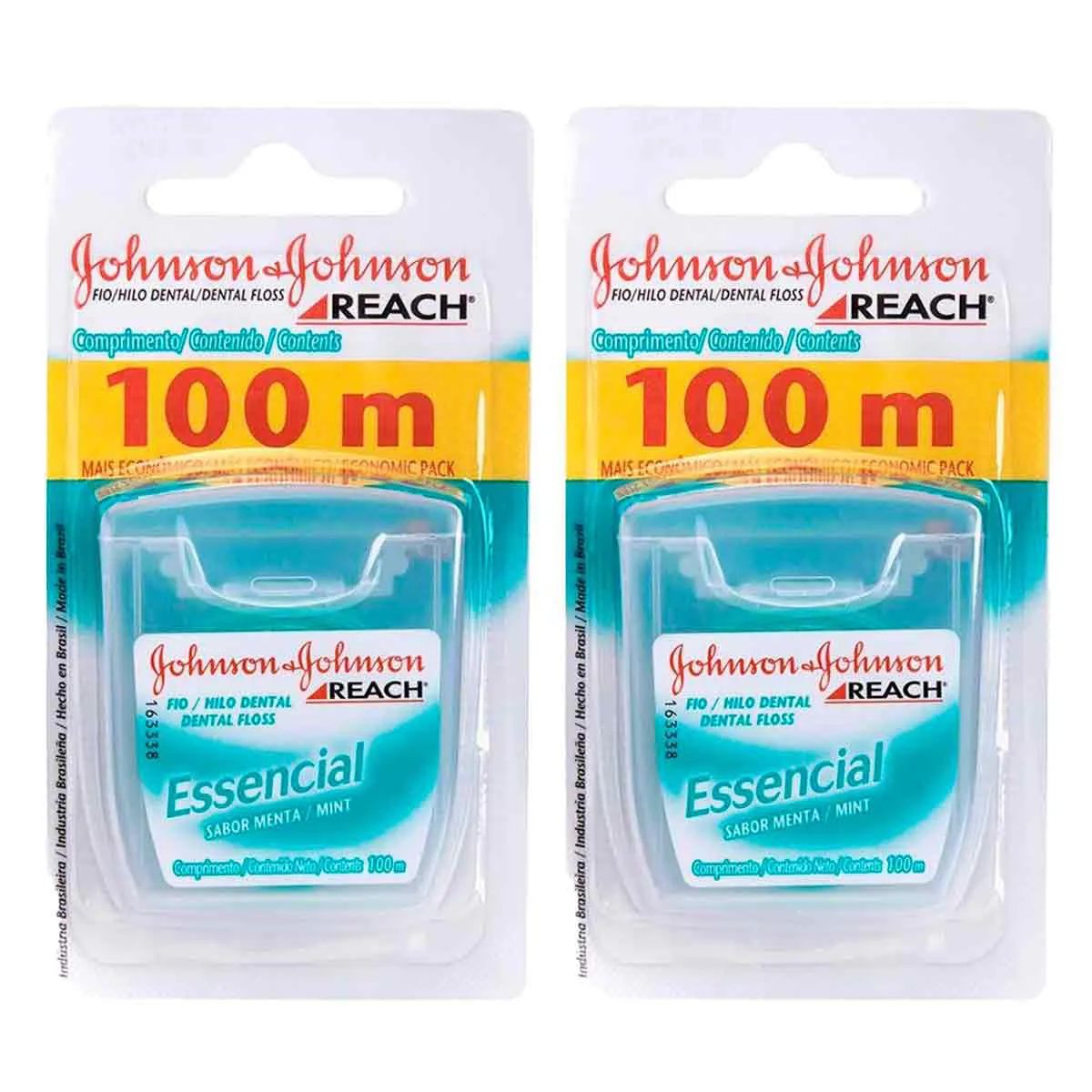 Kit Fio Dental Johnson's Reach Essencial Sabor Menta 3 unidades de 100 metros cada — Johnson | Farmácia Resyla
