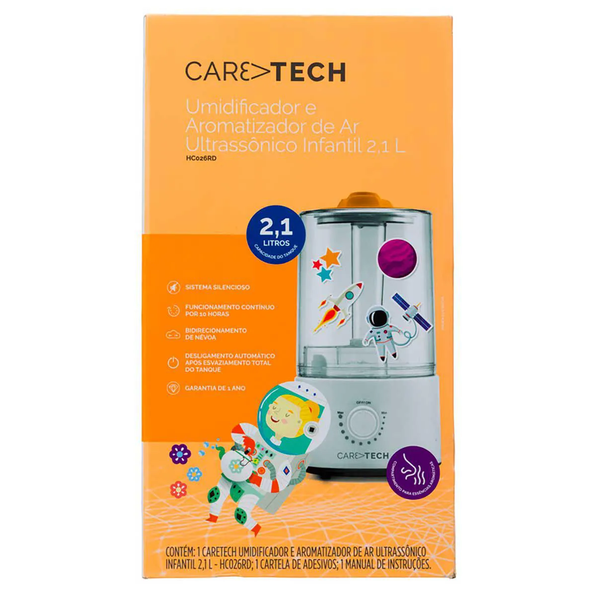 Umidificador e Aromatizador de Ar Infantil Caretech HC026RD 2,1L — Caretech | Farmácia Resyla